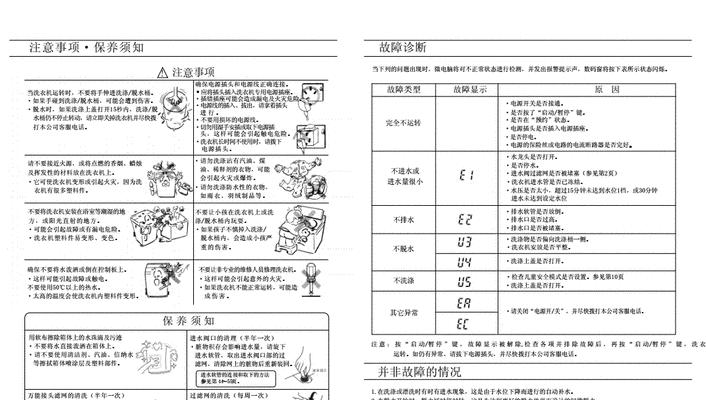 传统洗衣机故障代码解读（洗衣机故障代码分析及解决方案）  第3张